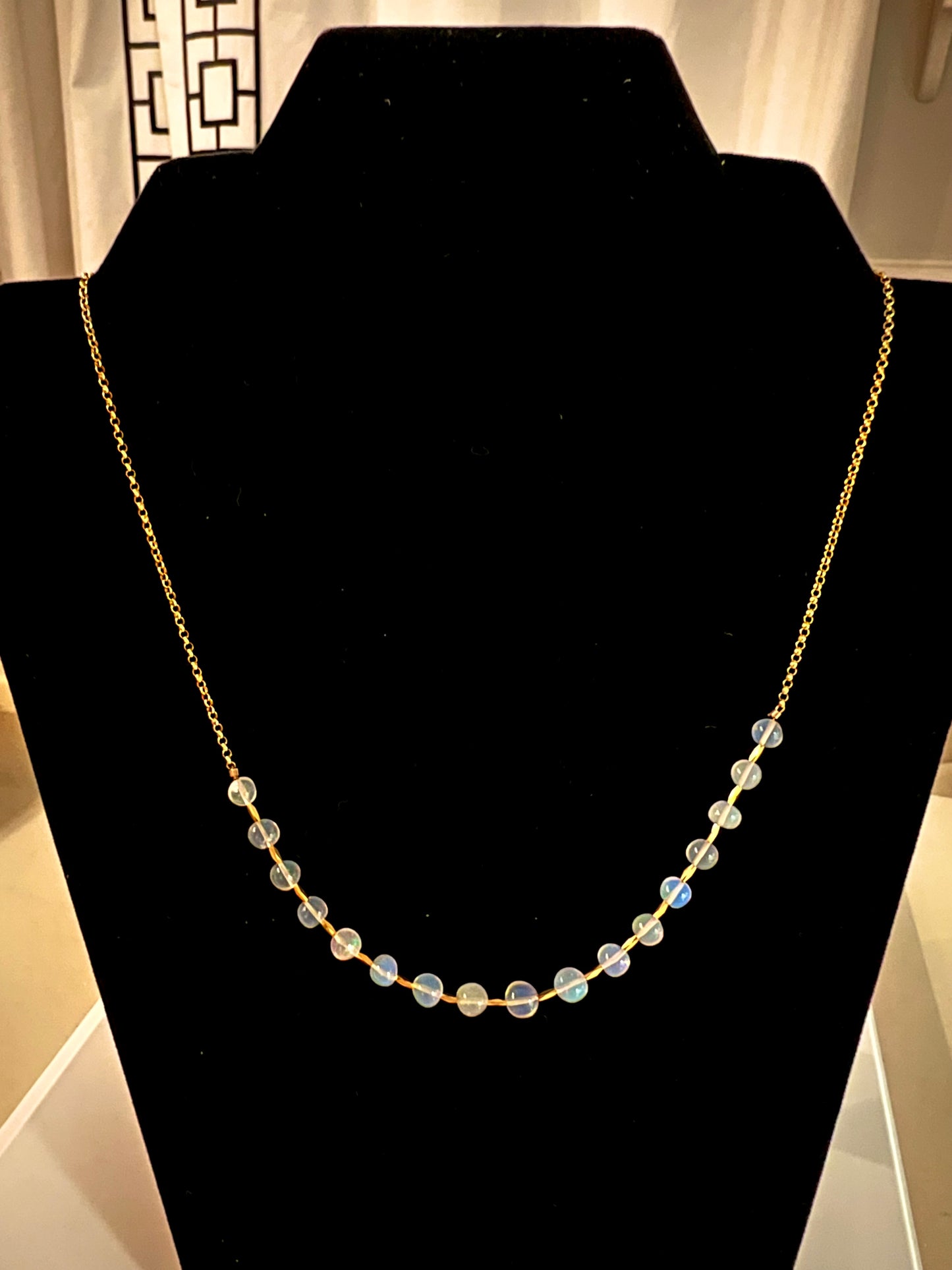 Floating Opal Station Necklace