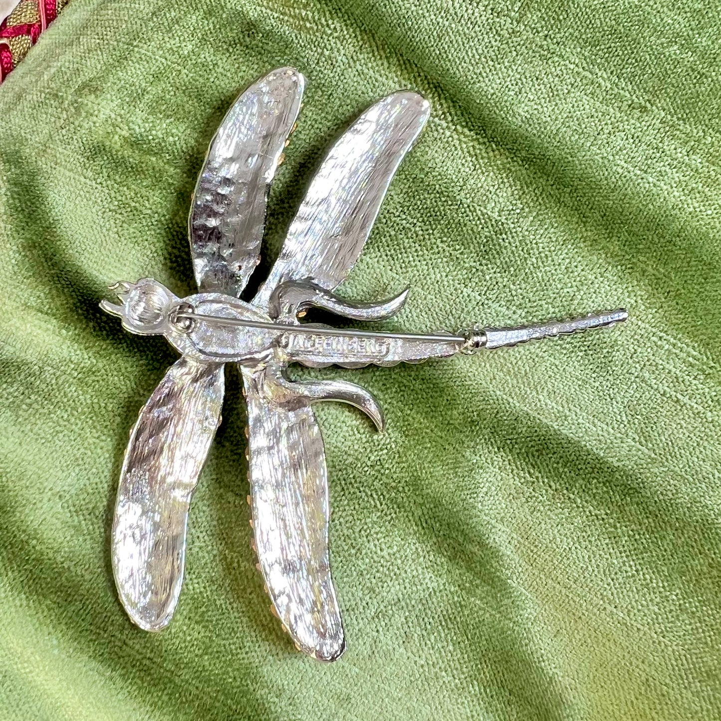 Vintage Crystal Dragonfly Brooch
