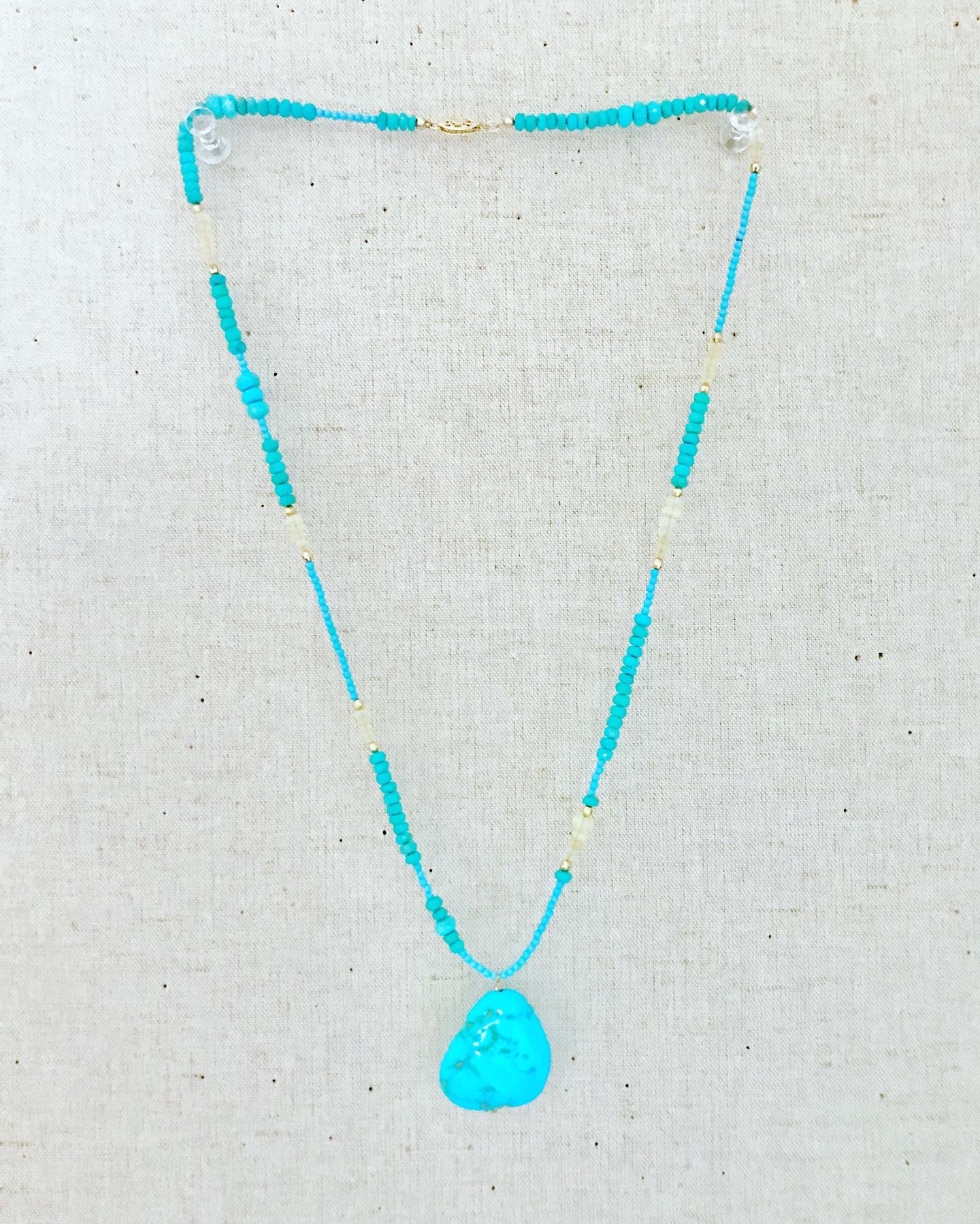 Sleeping Beauty Turquoise and Opal Necklace