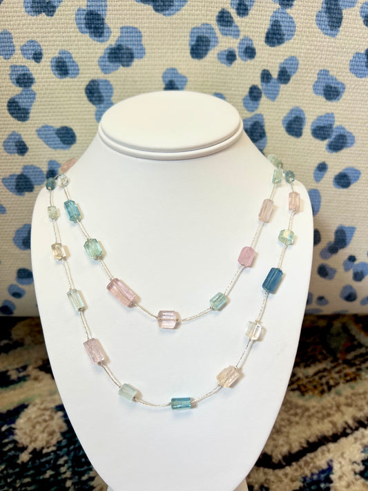 Floating Aqua Necklace