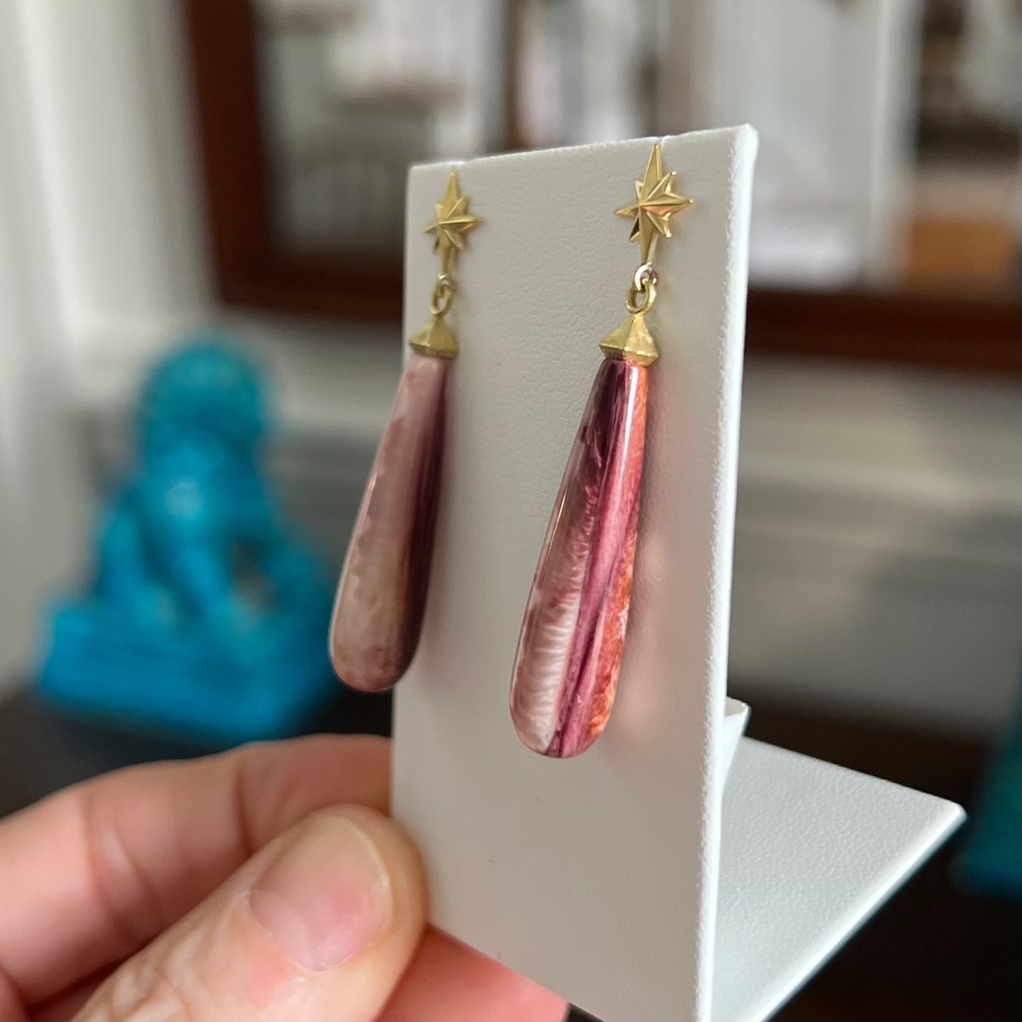 Spiny Oyster Drop Earrings