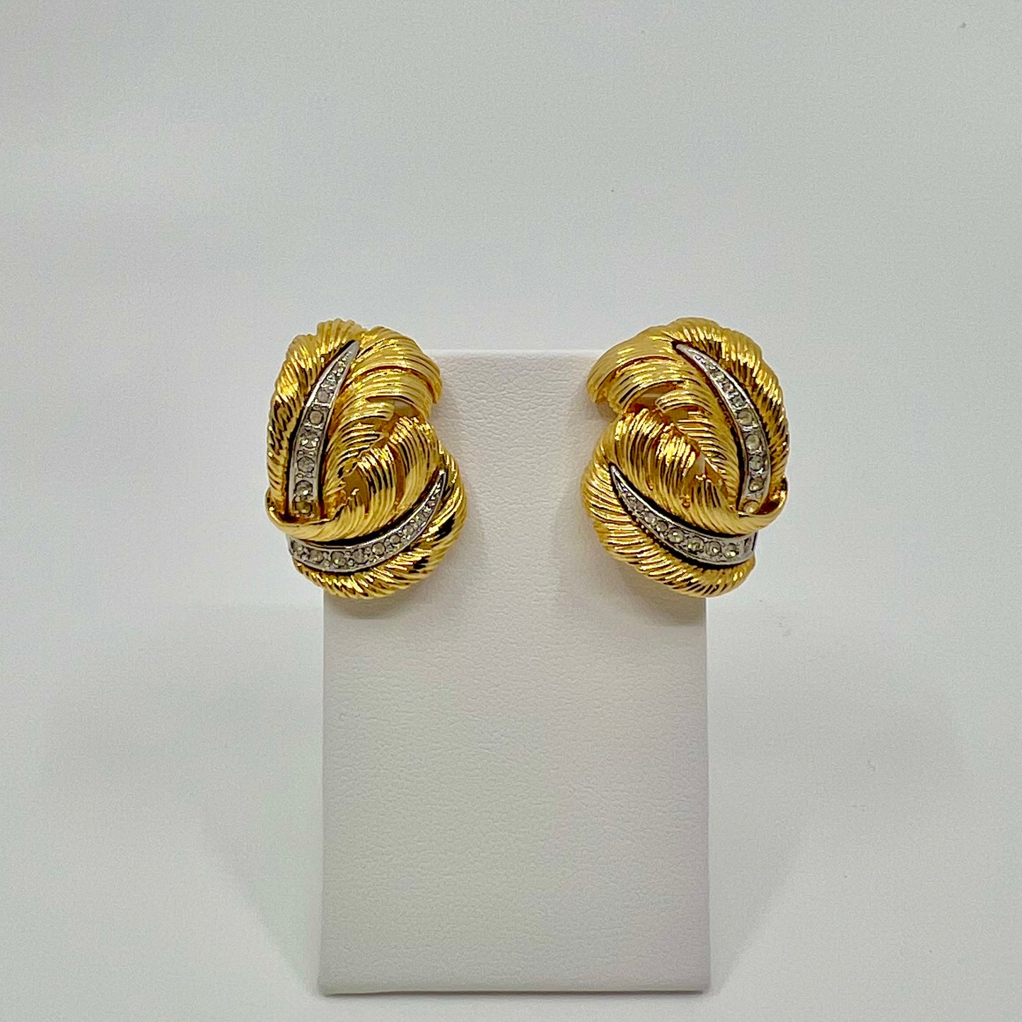 KJL "Feather" Rhinestone Earrings