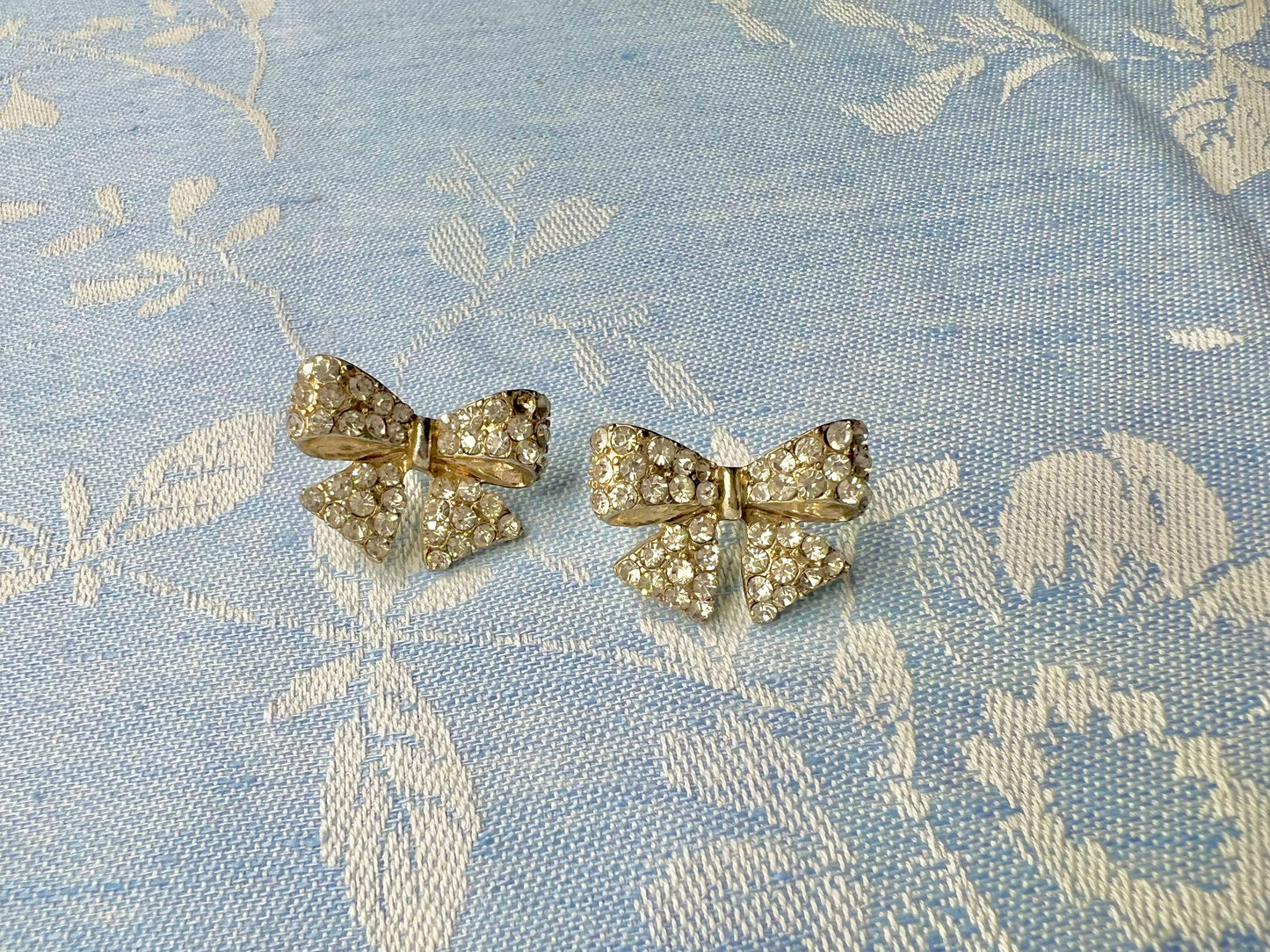Rhinestone Bow Earrings