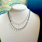 Blue Moonstone Drops on Tanzanite Chain