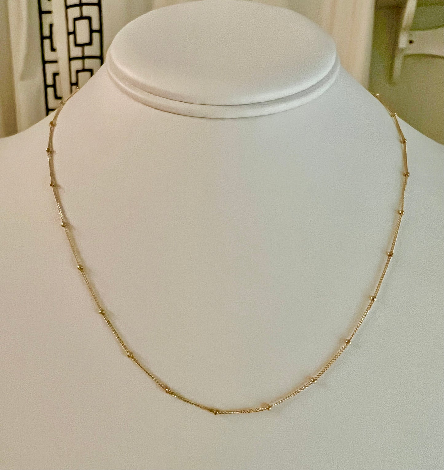 Beaded Curb Link Chain