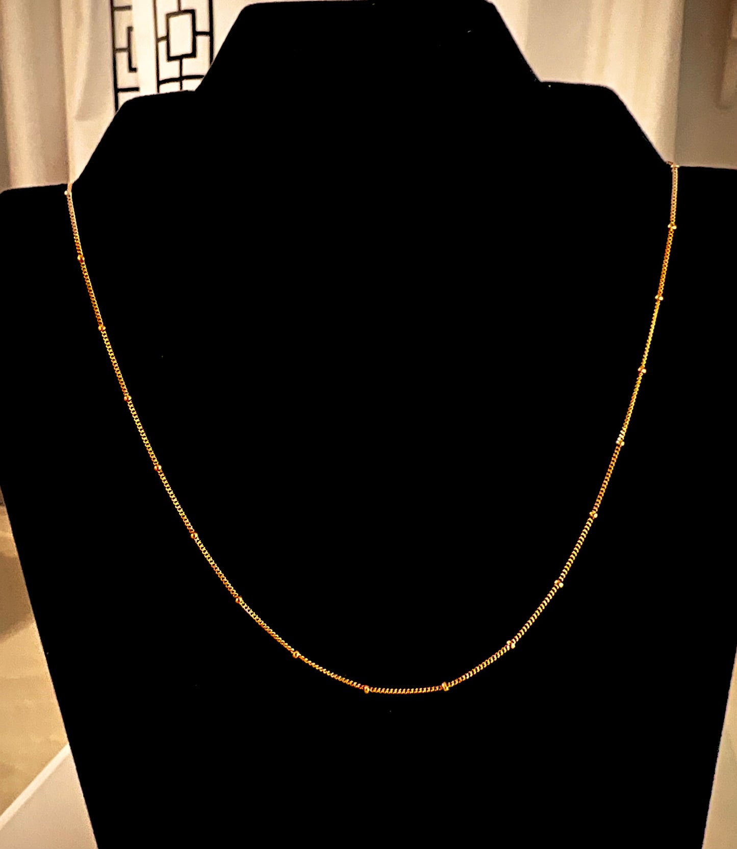 Beaded Curb Link Chain