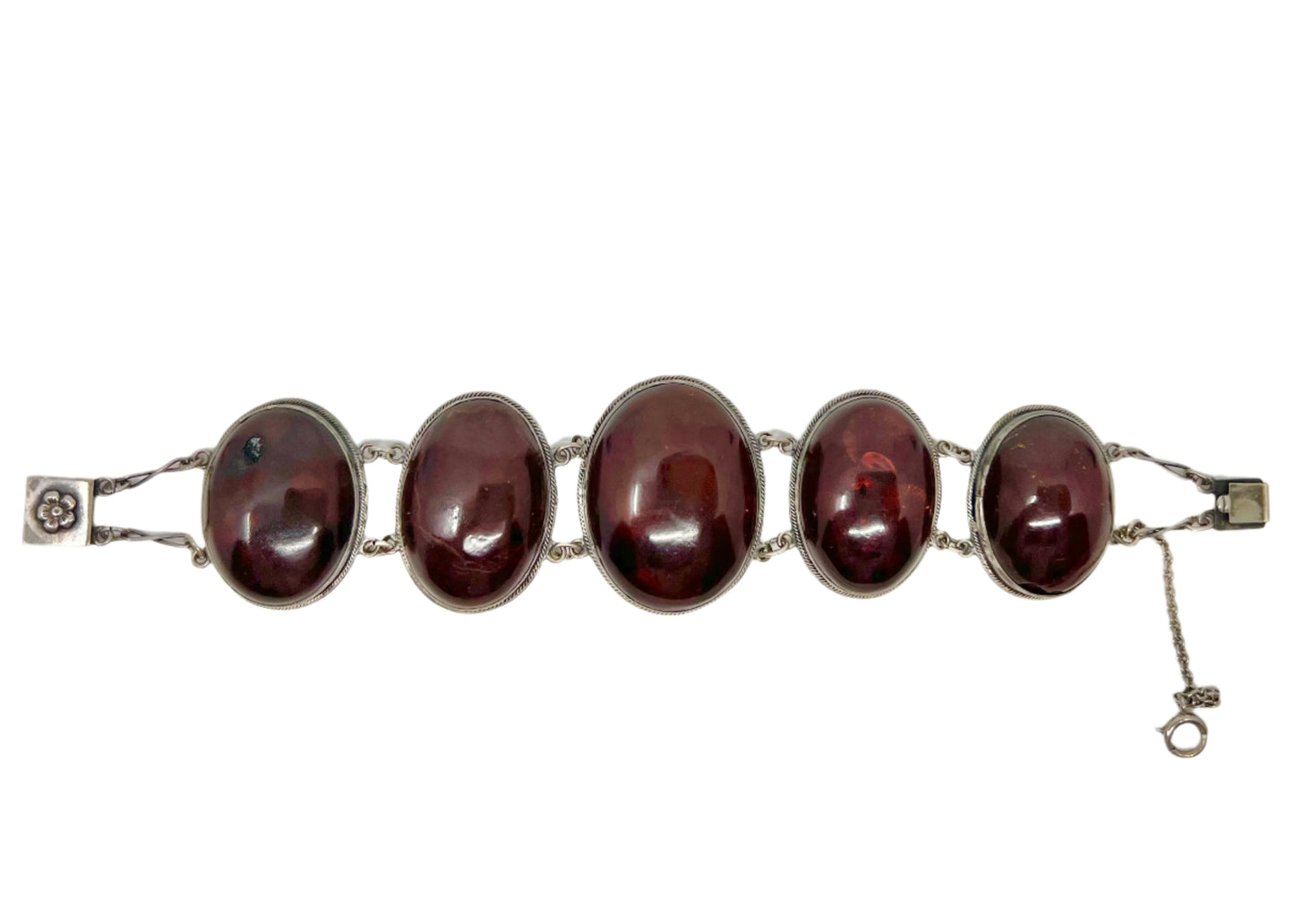 Oval Amber Link Bracelet