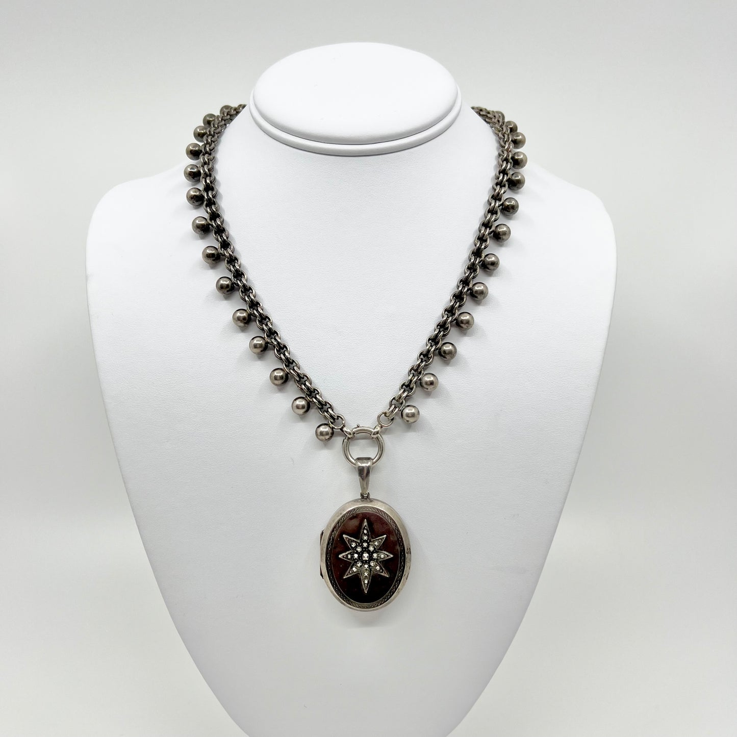 Antique Silver Locket Necklace