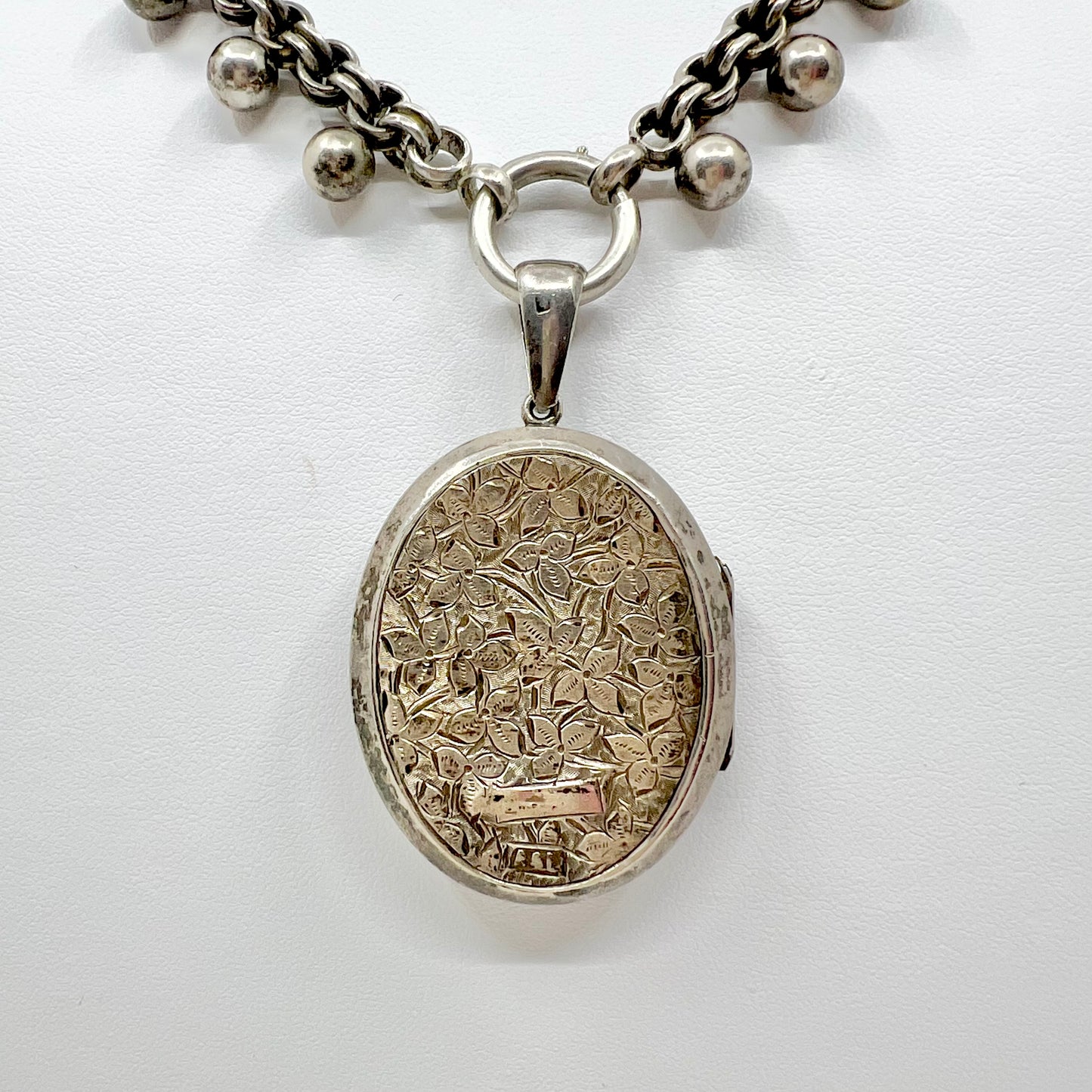 Antique Silver Locket Necklace