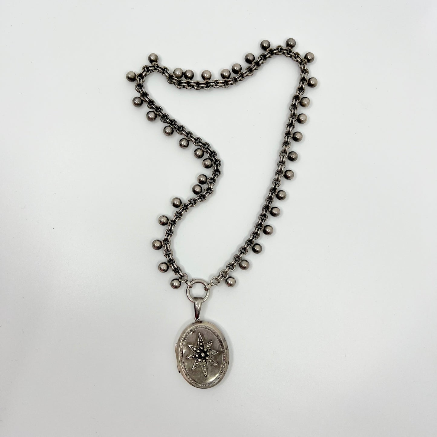 Antique Silver Locket Necklace