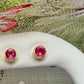 California Pink Tourmaline Bezel Earrings