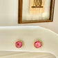California Pink Tourmaline Bezel Earrings
