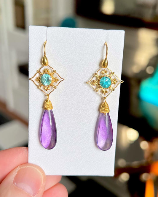 Apatite and Amethyst Drops