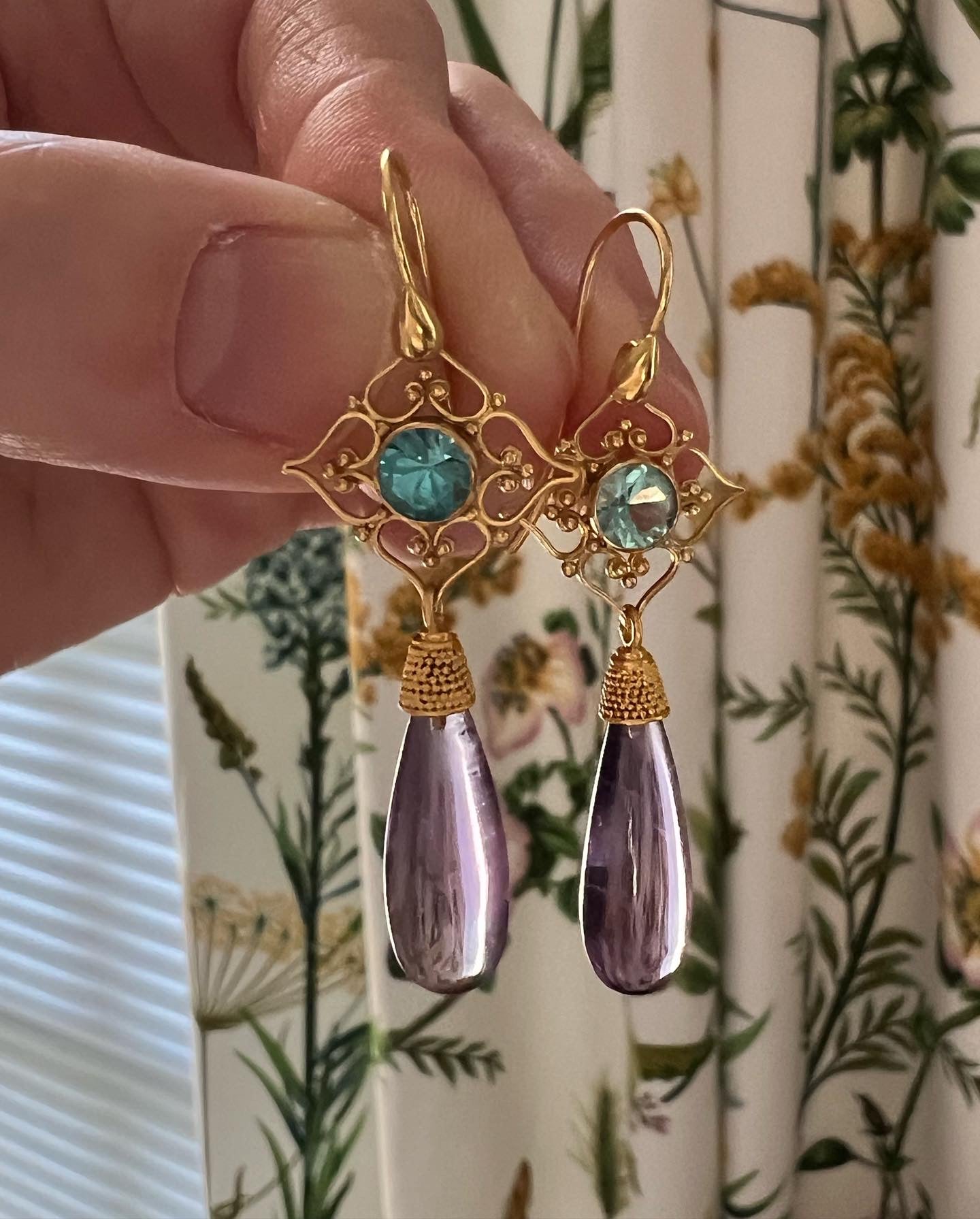 Apatite and Amethyst Drops