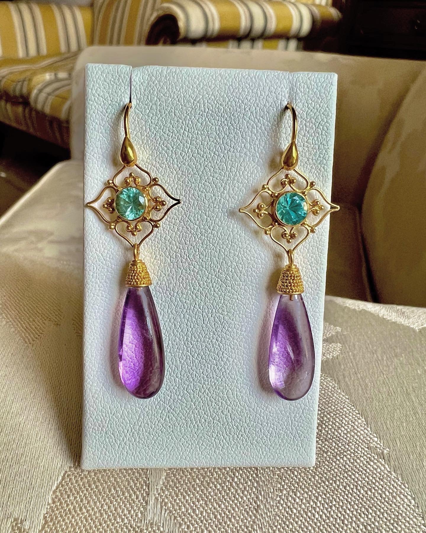 Apatite and Amethyst Drops