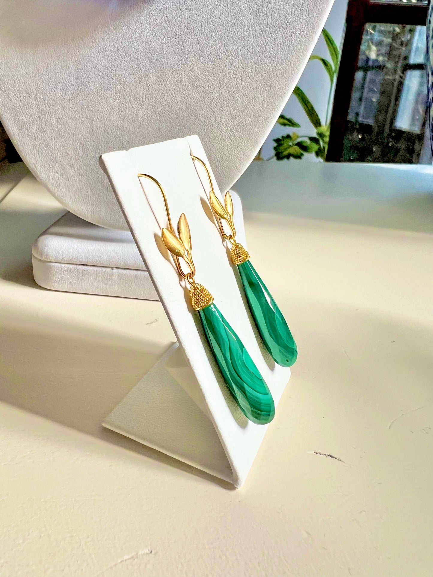 Malachite Drop Earrings
