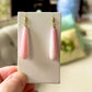 Pink & White Conch Shell Drop Earrings