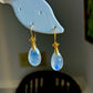 Milky Rainbow Moonstone Drop Earrings