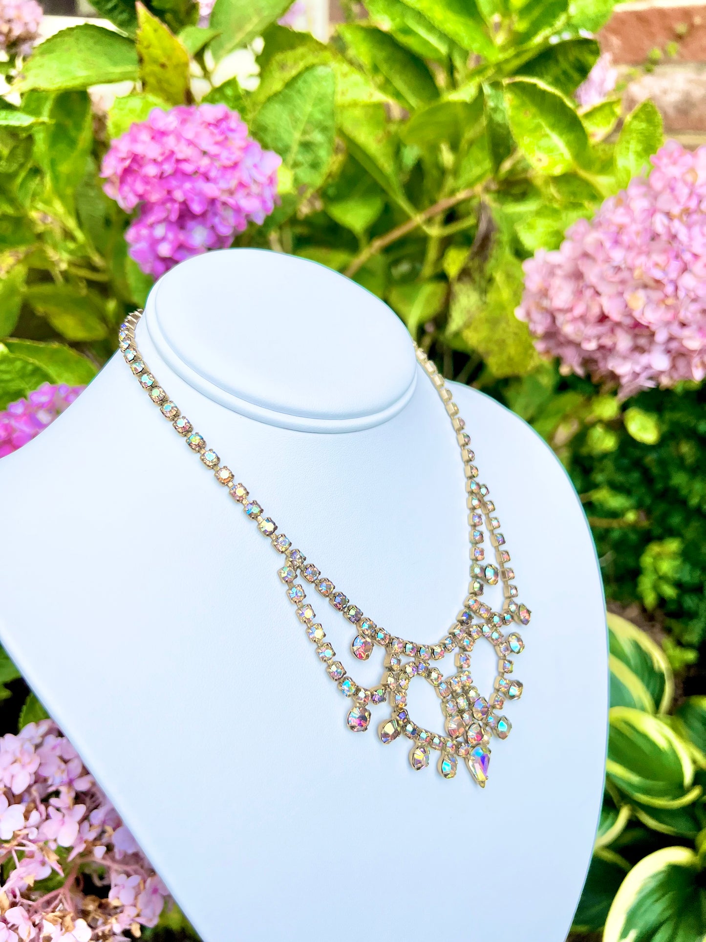 Vintage Aurora Borealis Rhinestone Necklace