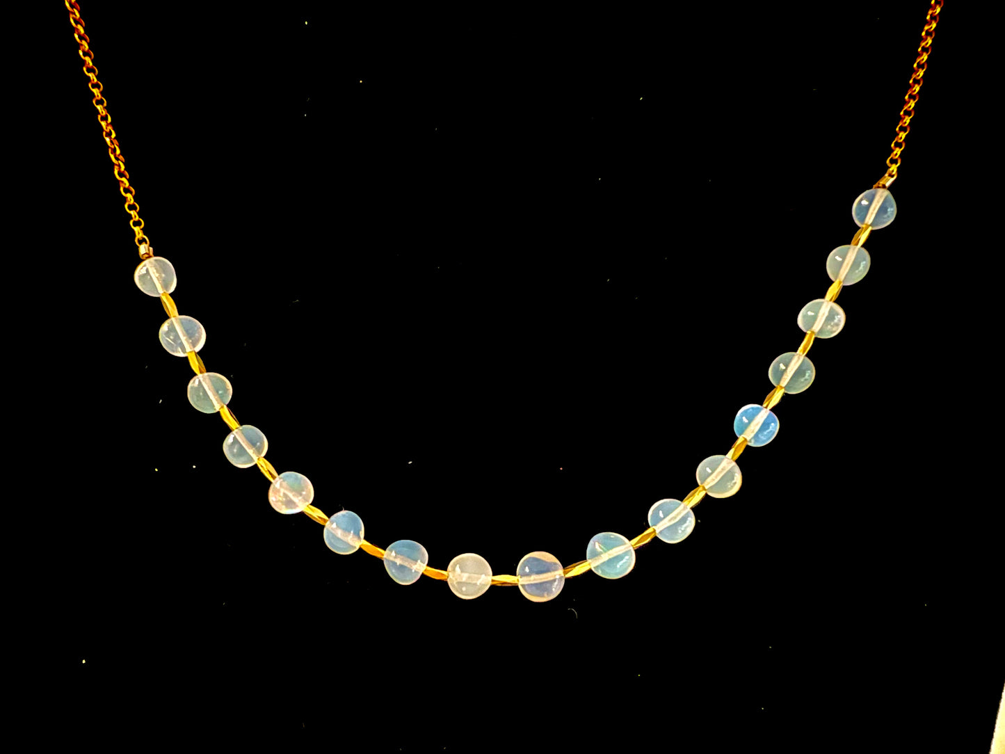 Floating Opal Station Necklace