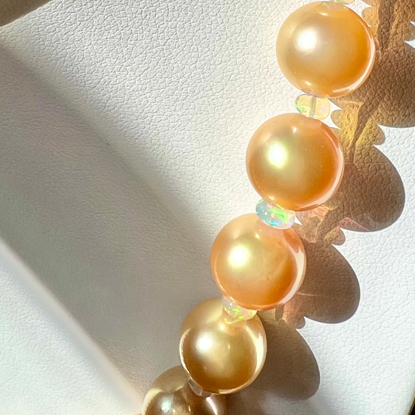 Golden Pearl and Opal Necklace