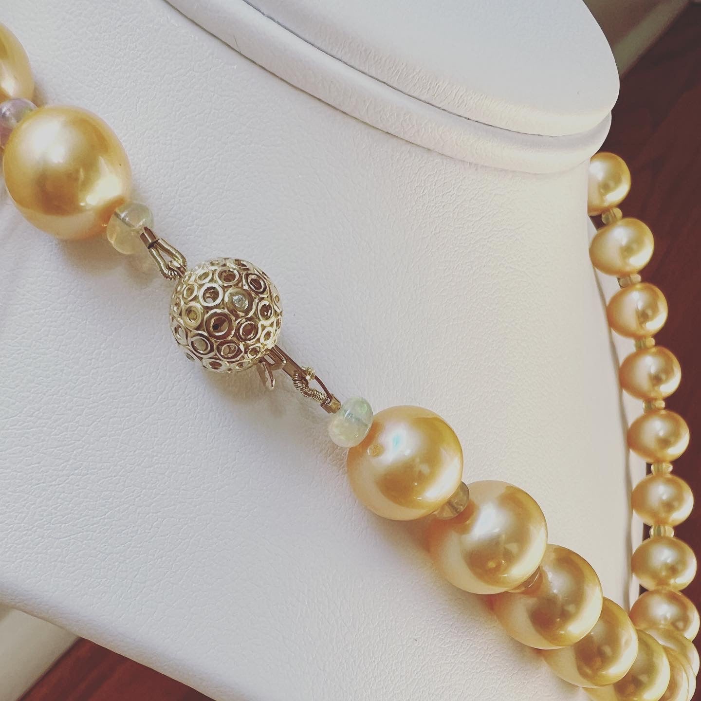 Golden Pearl and Opal Necklace