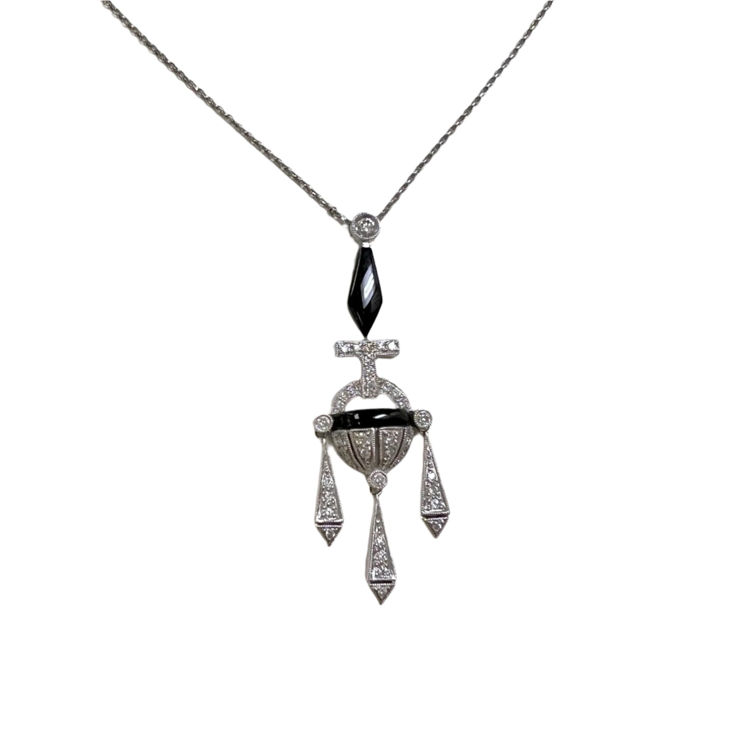 Onyx & Diamond Necklace