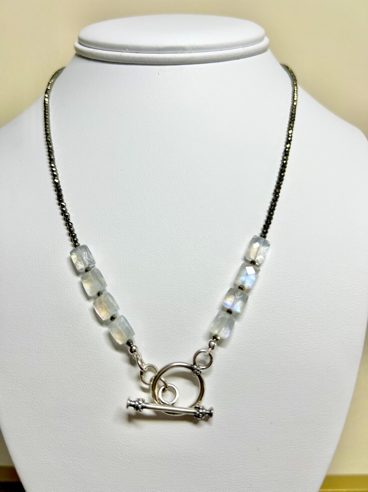 Pyrite & Moonstone Toggle Necklace