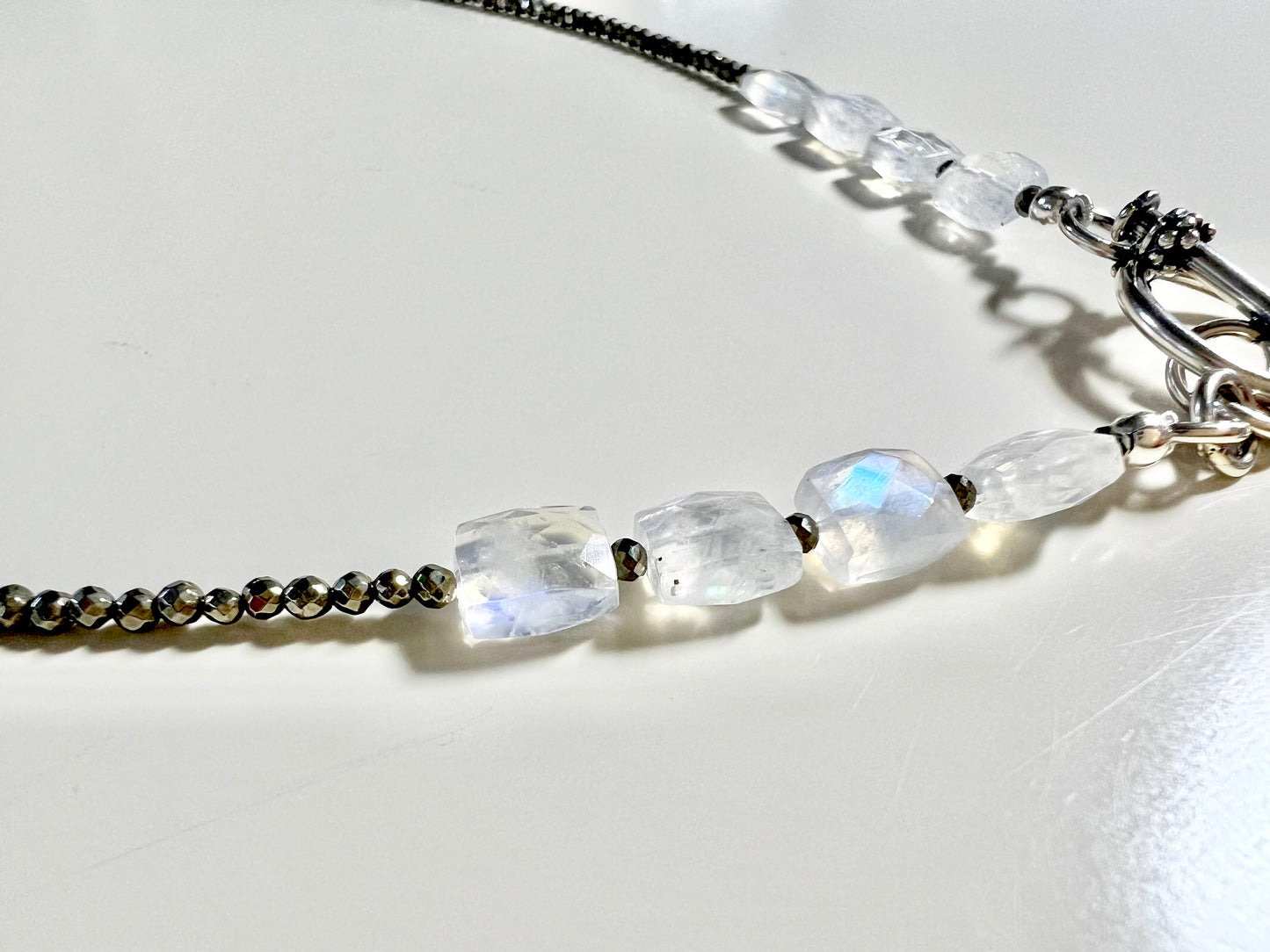 Pyrite & Moonstone Toggle Necklace