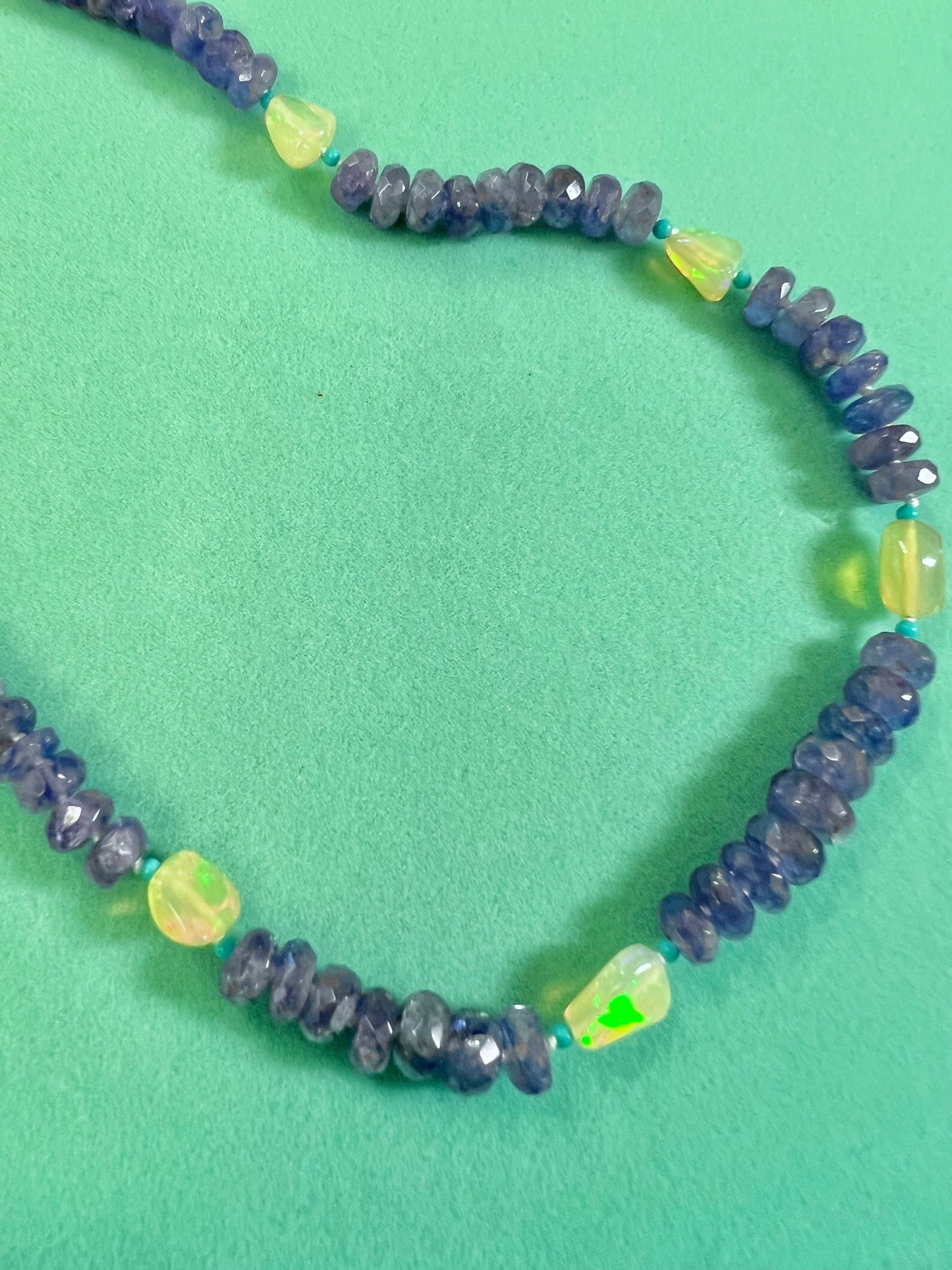 Tanzanite & Opal Bead Necklace
