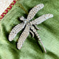 Vintage Crystal Dragonfly Brooch