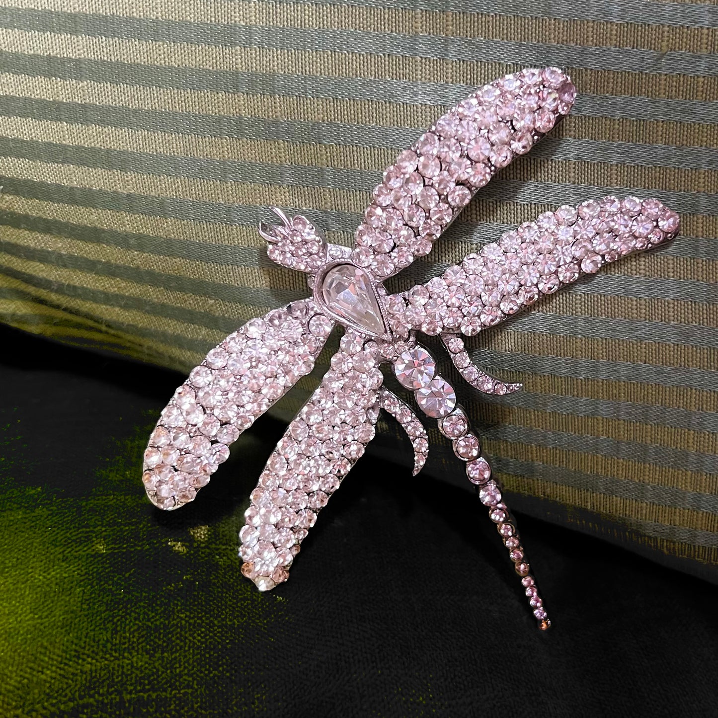 Vintage Crystal Dragonfly Brooch