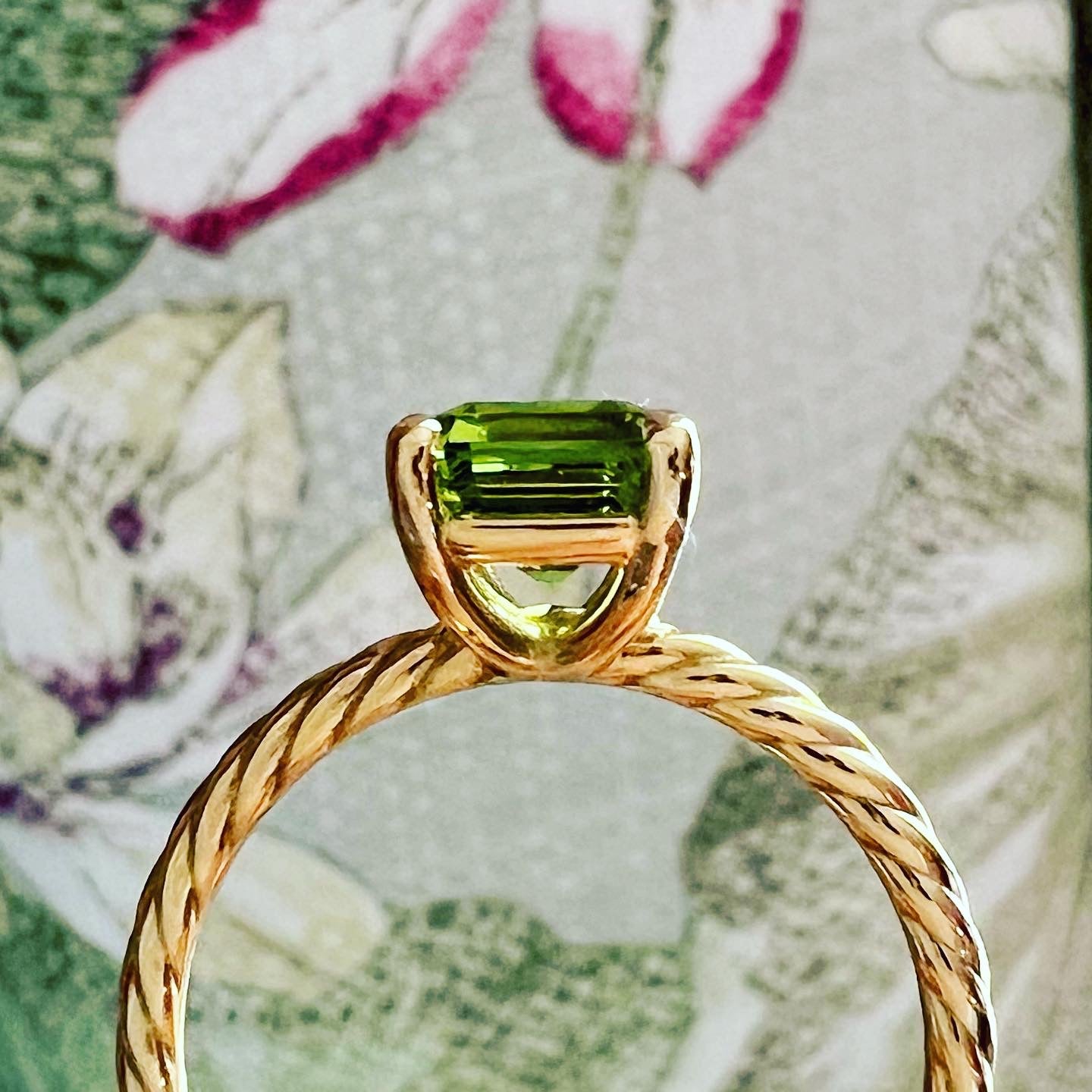 Lime Green Tourmaline Ring