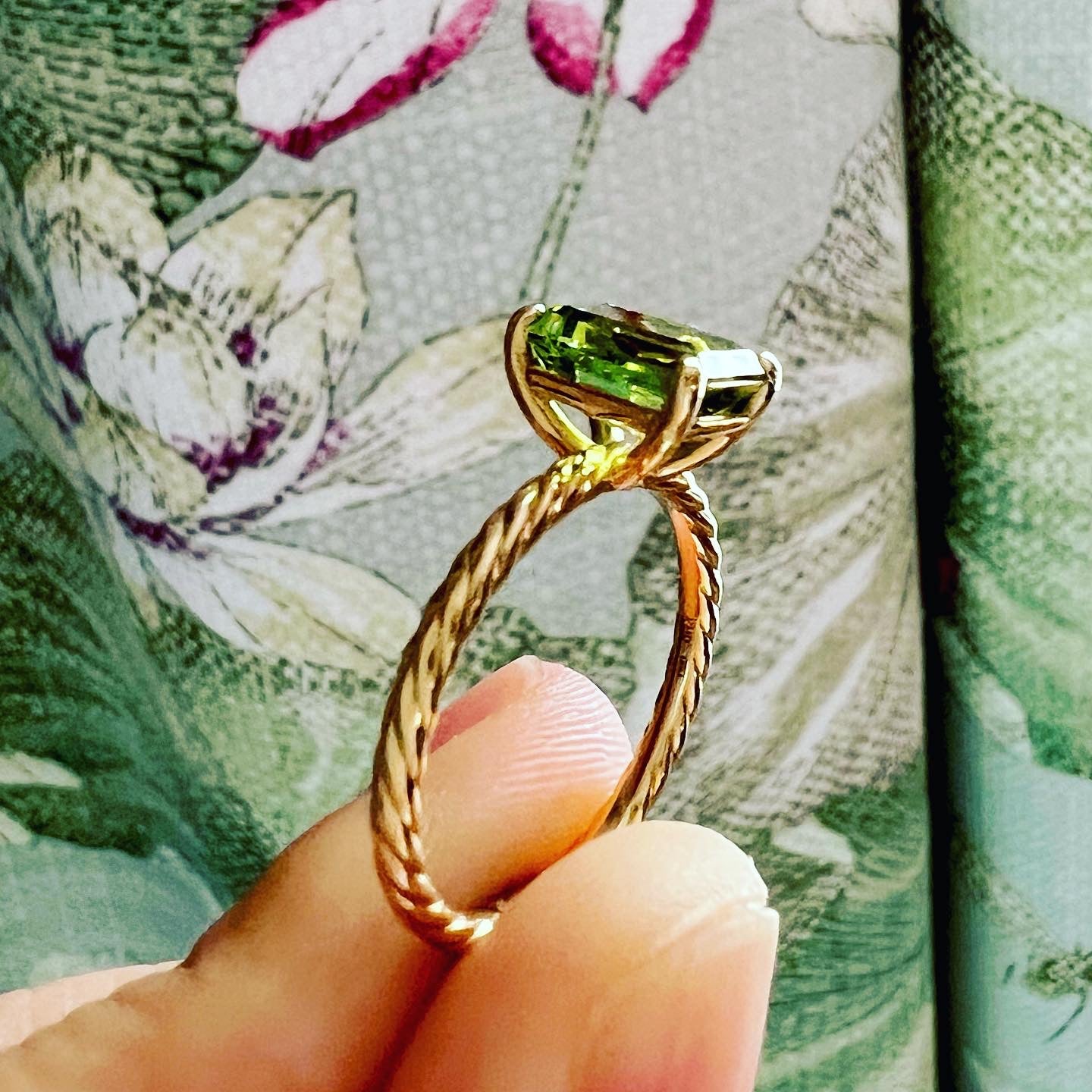 Lime Green Tourmaline Ring