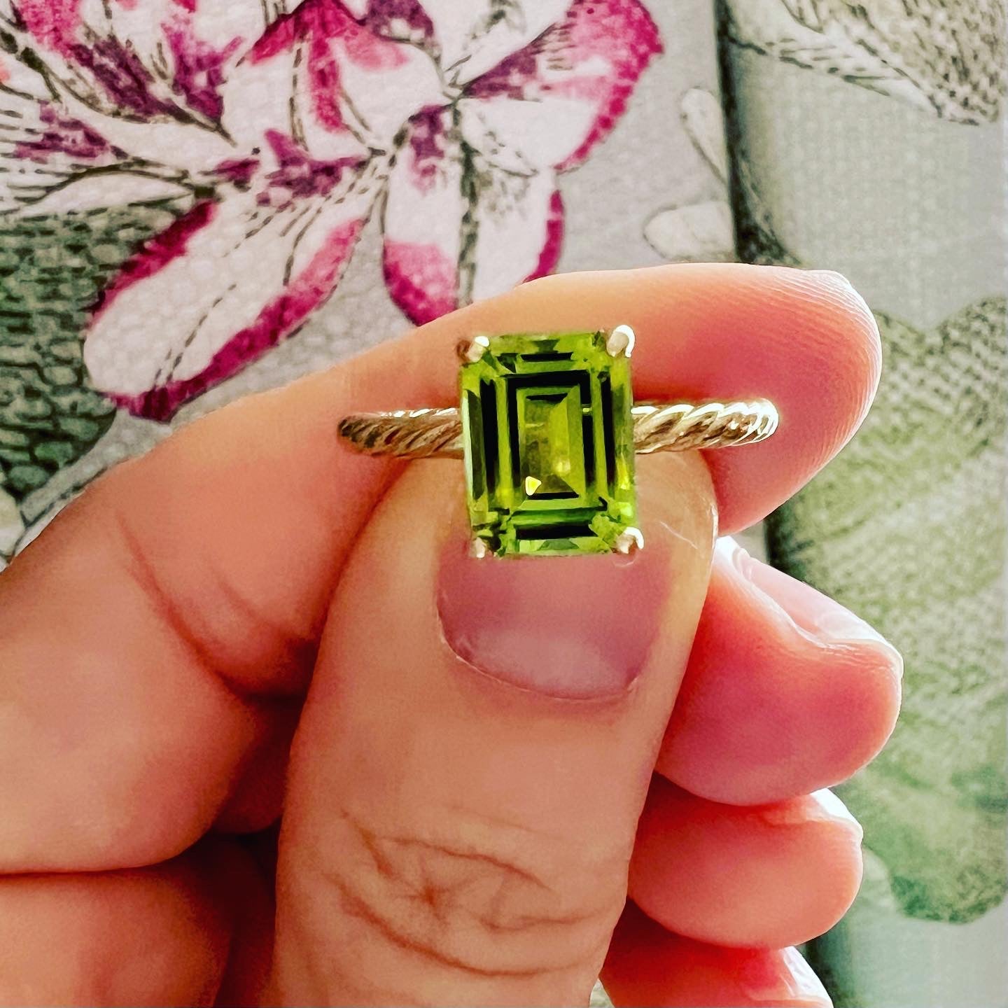 Lime Green Tourmaline Ring