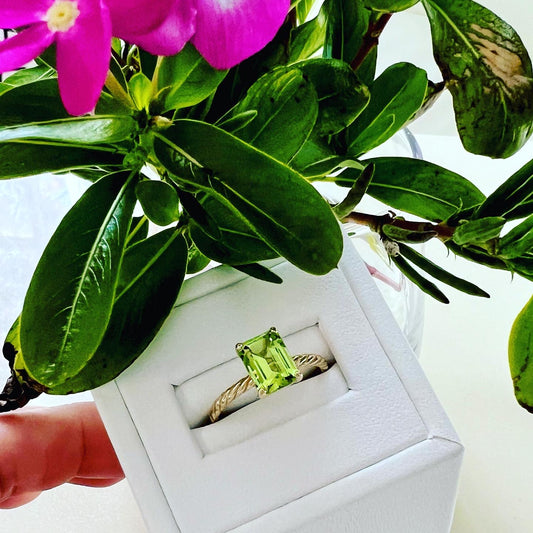 Lime Green Tourmaline Ring