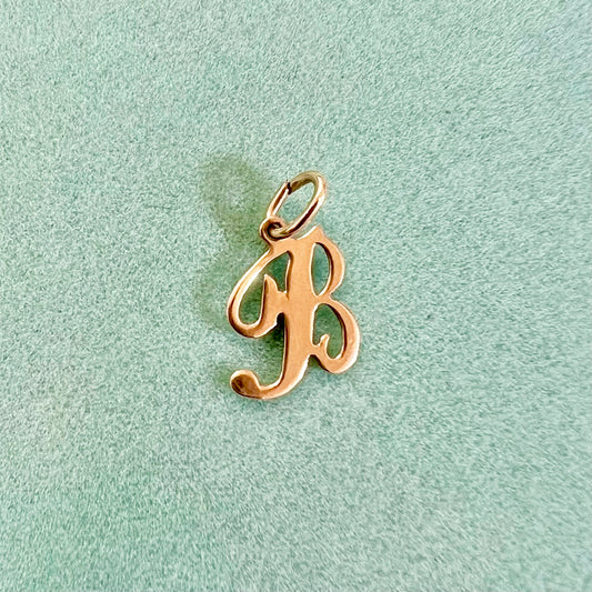 14kt "B" Initial Charm