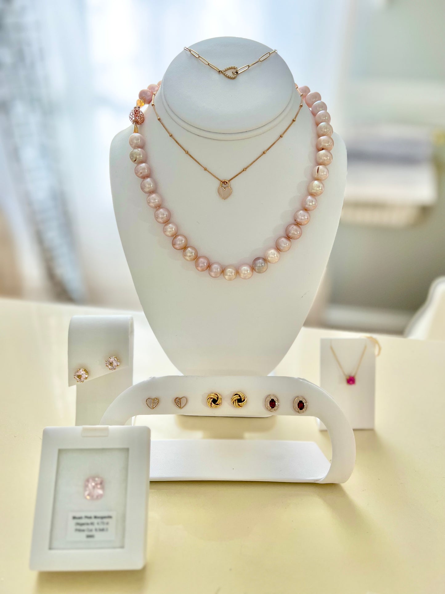 Pink Enamel Heart Pendant Charm