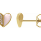 Pink Enamel & Diamond Studs