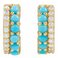 Turquoise and Diamond Huggie Earrings
