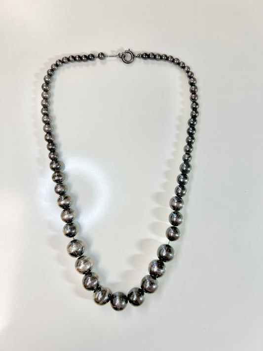 Vintage Silver Bead Necklace