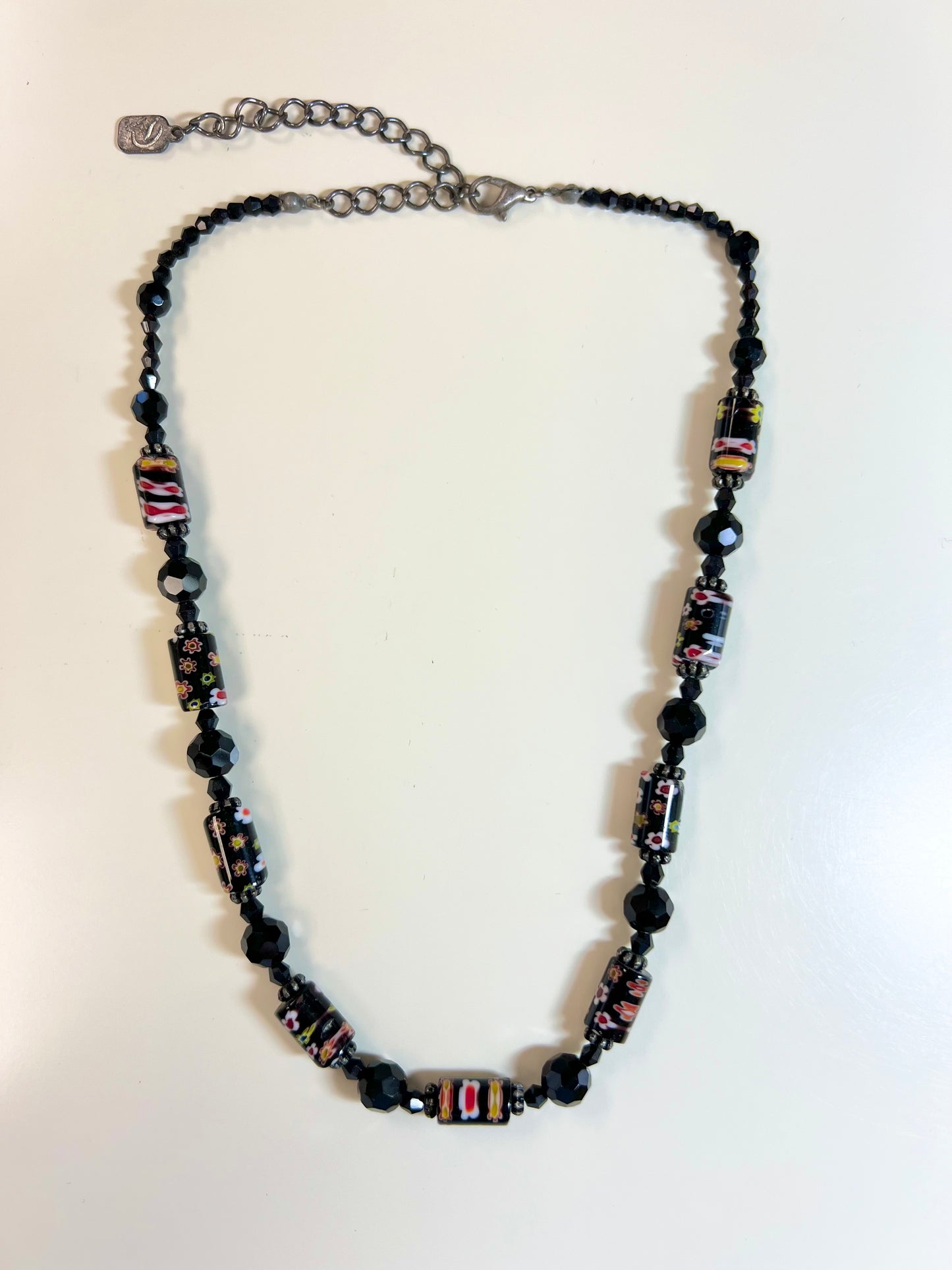 Black Murano Bead Necklace
