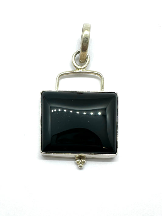 Sterling Silver Onyx Pendant