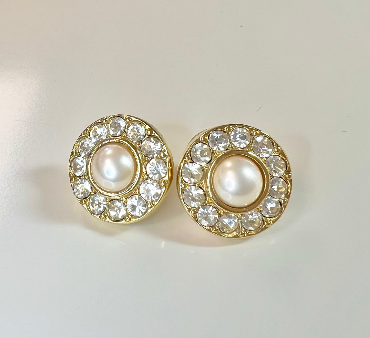 Faux Pearl Rhinestone Earrings