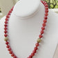 Faceted Coral Bead Necklace