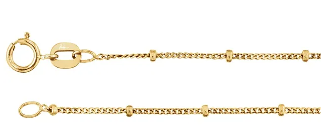 Beaded Curb Link Chain