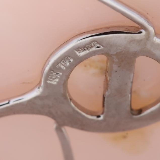 Pink Opal Flower Brooch / Pendant