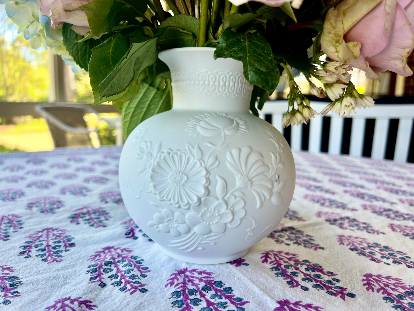 Kaiser W Germany Vase in Floral Motif