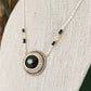 Onyx, Opal, and Pearl Necklace